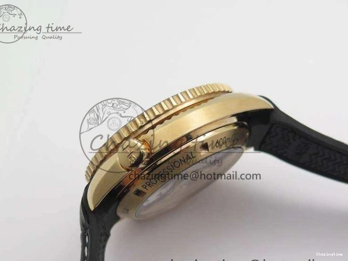 0515 Elegant Seamaster Pro Chrono RG OM Best Edition Black Ceramic Black Dial On Gummy Strap A 8128